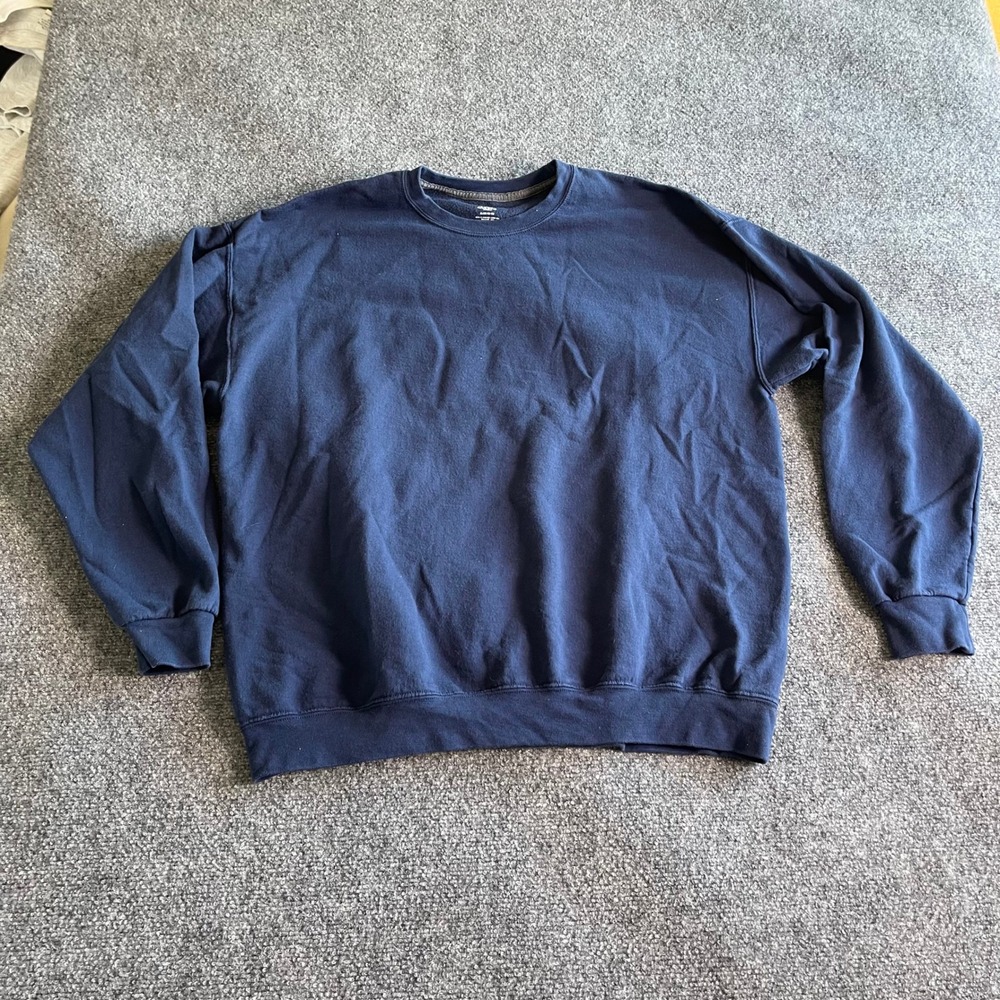 Athletic Works Mens XL‎ Navy Blue Crewneck Sweatshirt Pullover Fleece Lined